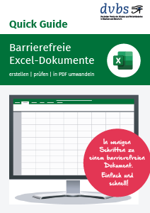 Titelseite Qucik Guide barrierefreis Excel