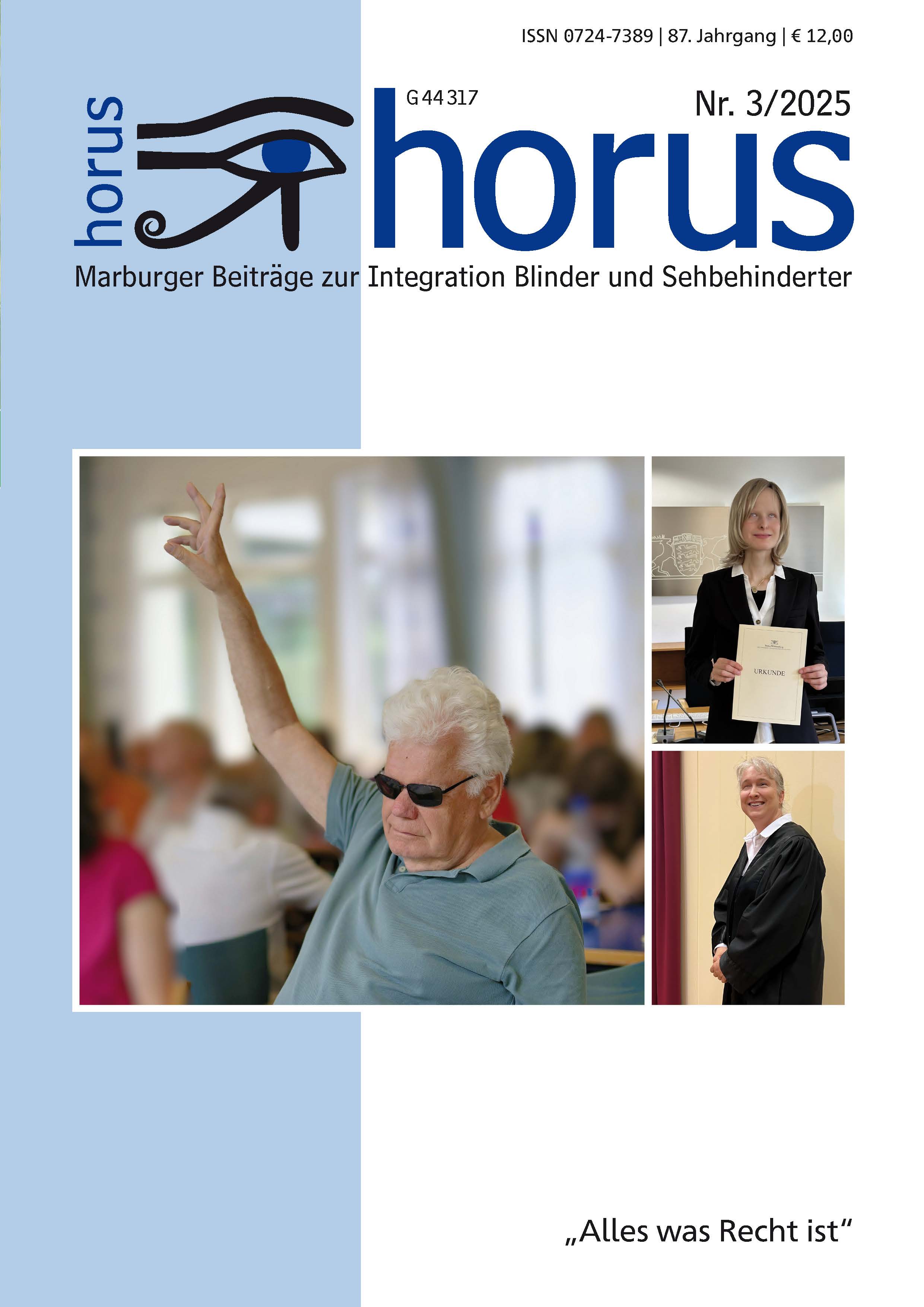 Fotocollage. Uwe Boysen, Richter i. R., meldet sich während der DVBS-Mitgliedervresammlung mit erhobenem Arm zu Wort (li). Die frisch gebackene Rechtspflegerin Julia Kuchelmeister hält ihre Ernennungsurkunde in den Händen (o.r.). Anwältin Pamela Pabst trägt ihre schwarze Robe und lächelt (u.r.). Fotos: DVBS (G. Kronenberg) / privat / privat